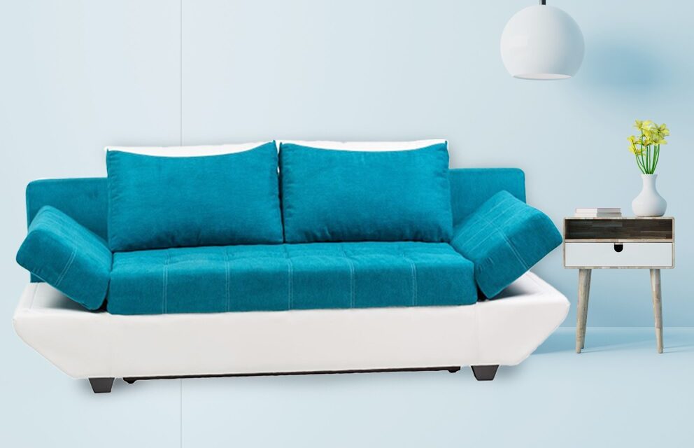 O canapea extensibilă în culoare puternică adaugă viață și personalitate